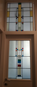 geometrica con vetri stampati anni 30